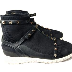 Valentino Garavani Rockstud Body-Tech Sock Sneaker-Black Size U.S 7 EU. 37
